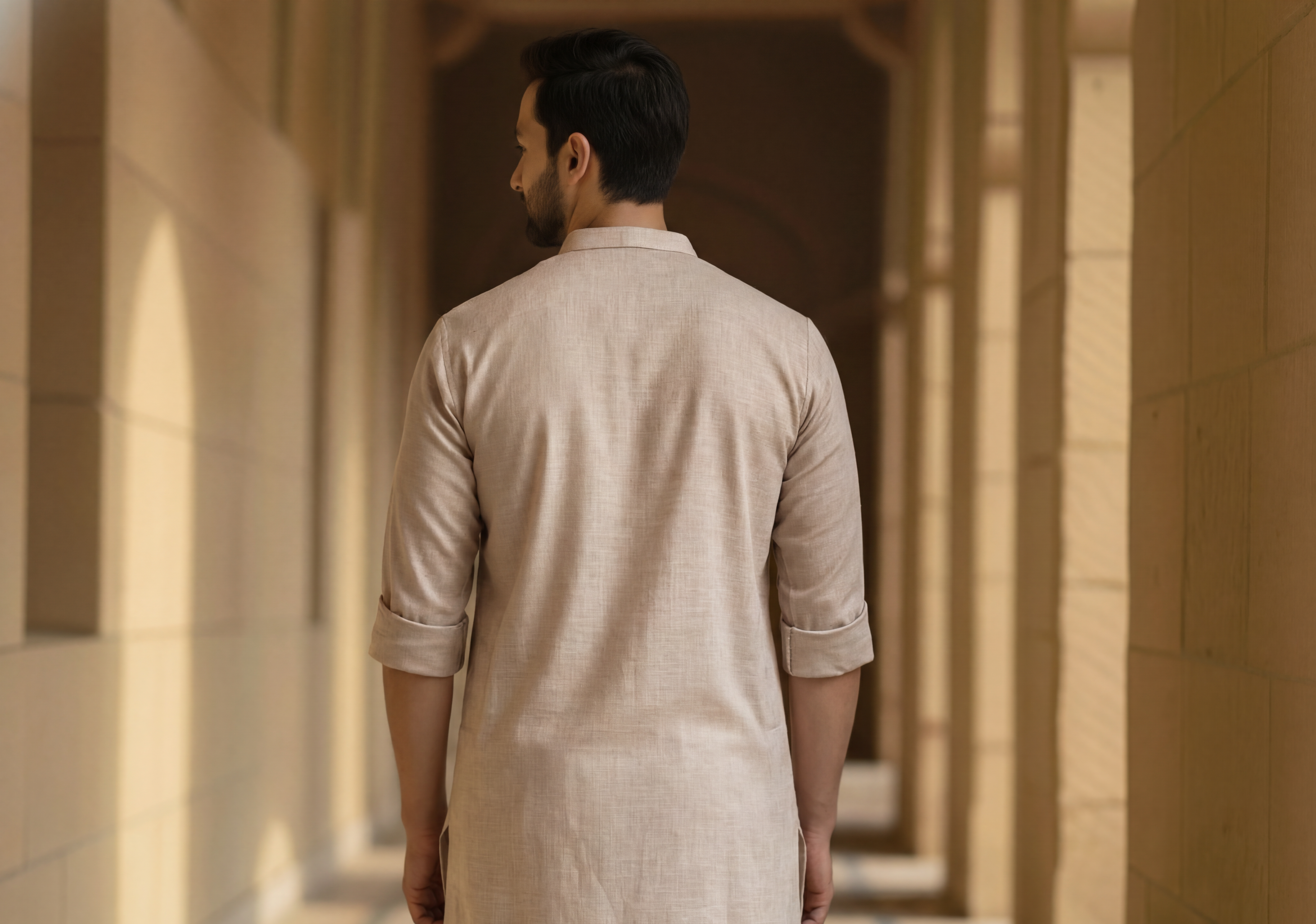 Men's Short Kurta- Pale lilac 3