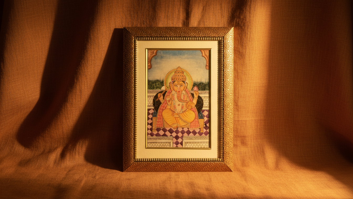 Blessing of Ganesha -Marble Painting