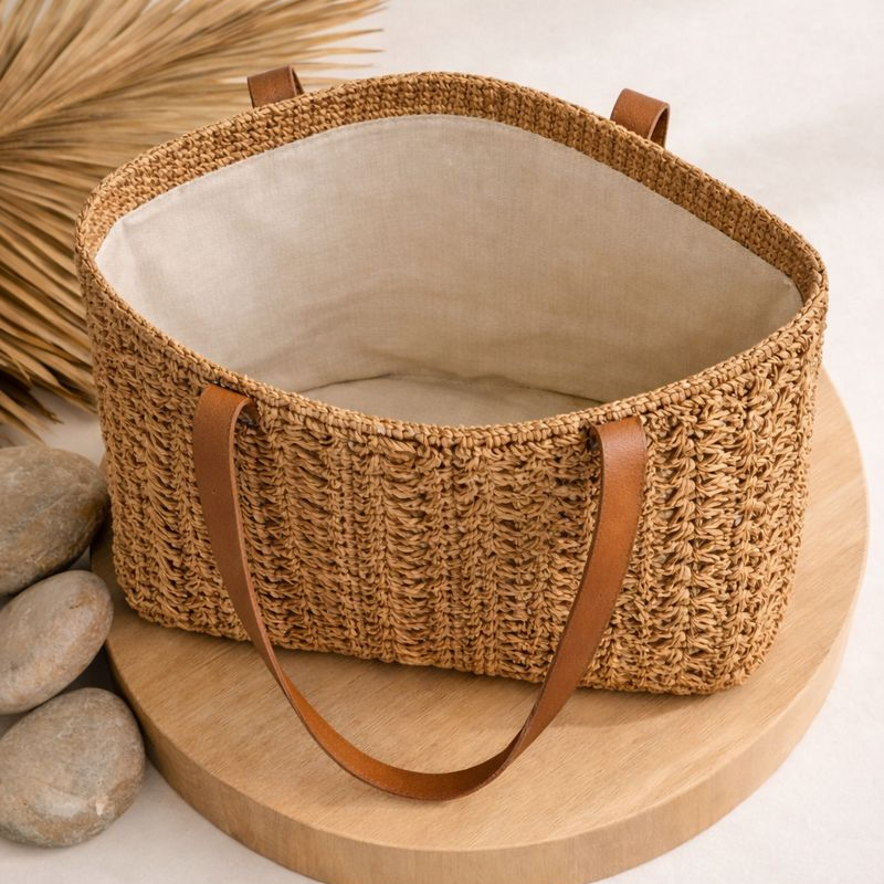 Rustic Weave Handcrafted Tote 3
