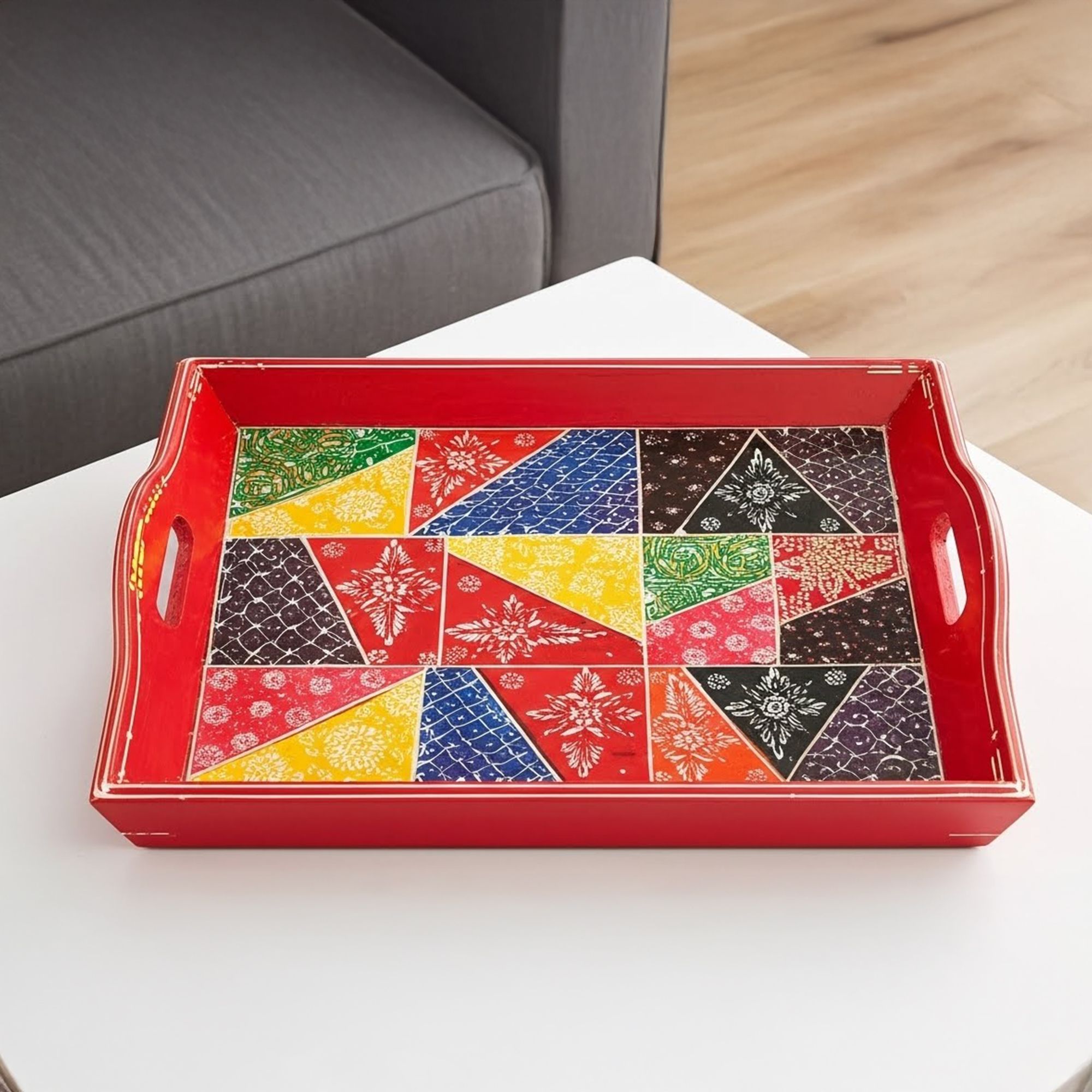 Rangriti – Hand Painted  Wooden Serving Tray