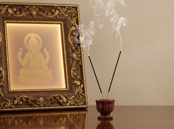 Handcrafted Lotus Shaped Stone Candle And Incense Stick Holder 4