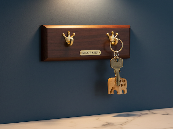 Handcrafted Wooden Elephant Keychain  3