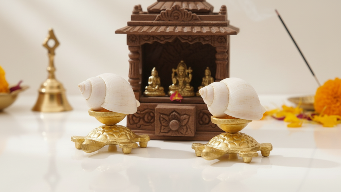 Brass Tortoise Shankh Stand 4