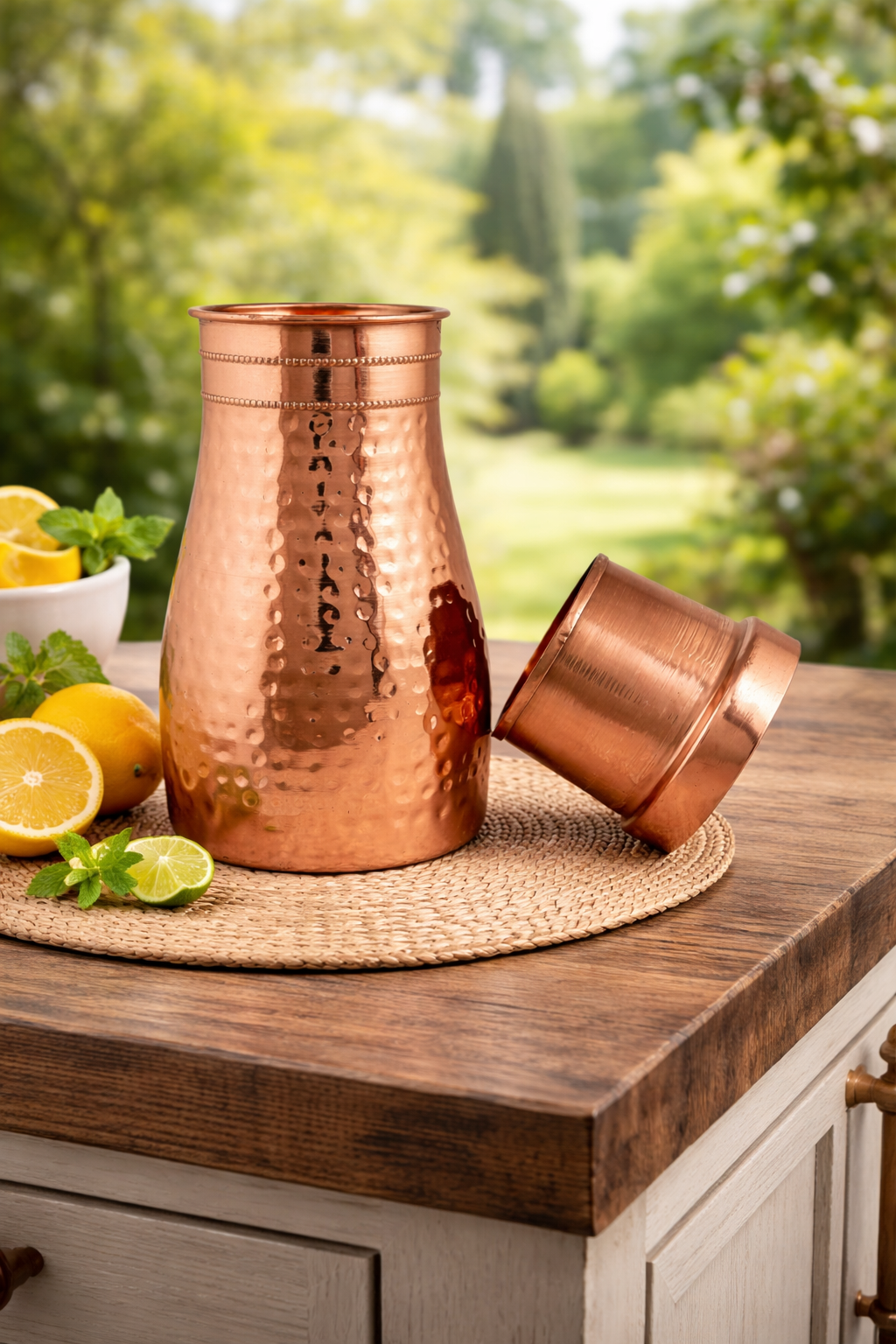 Copper Water Jug with Lid