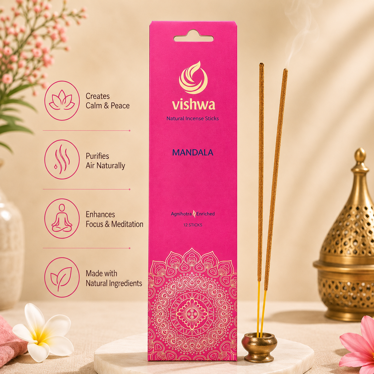 Mandala Incense Sticks - Pink  3