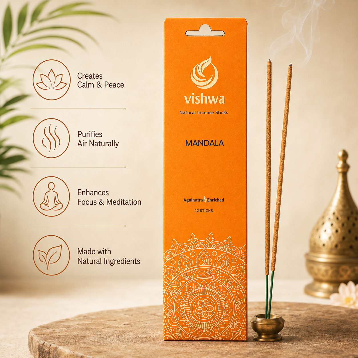 Mandala Incense Sticks- Orange  3