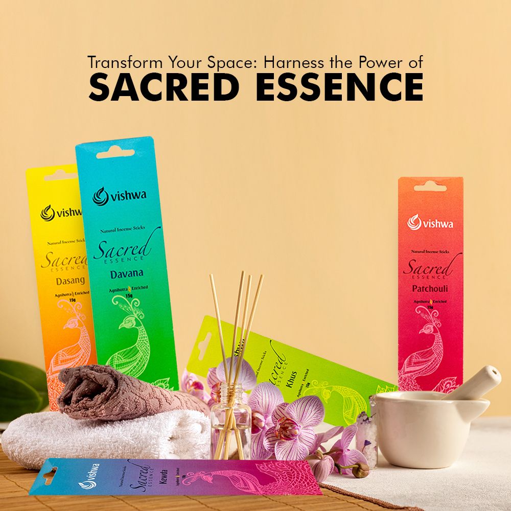 Premium Incense Sticks Bundle - Sacred Essence - (Davana + Dasang + Kewda + Khus + Patchouli) 3