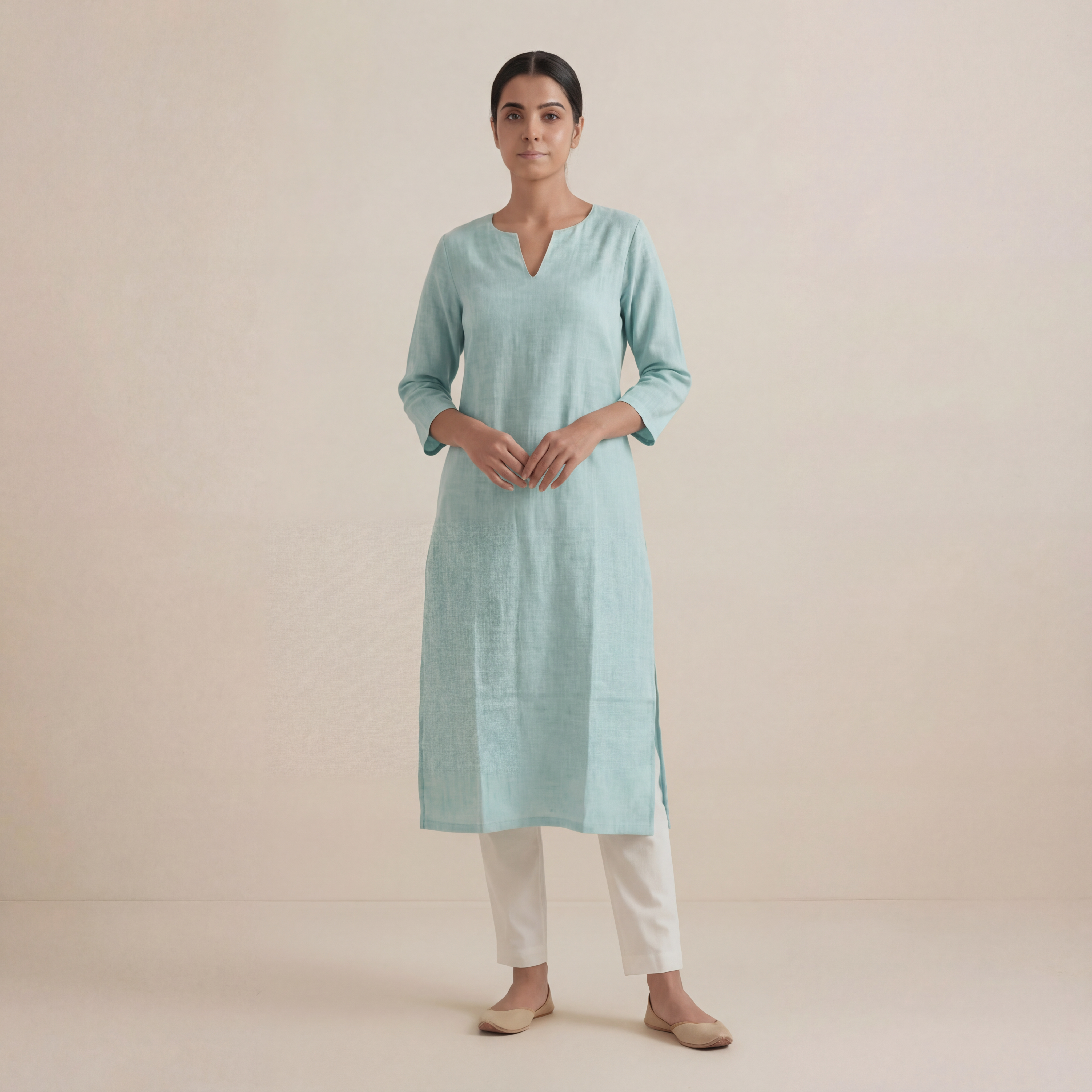 Sky Blue - Women's Long Kurta 