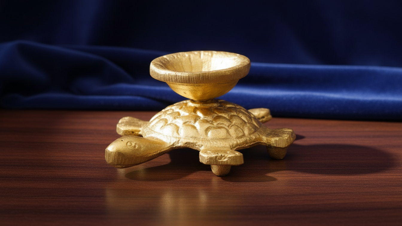 Brass Tortoise Shankh Stand