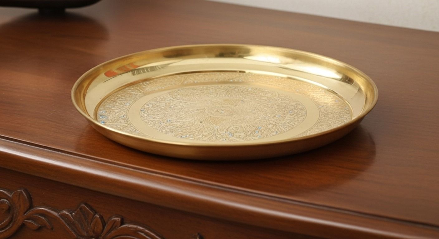 Traditional Brass Food & Pooja Plate 2