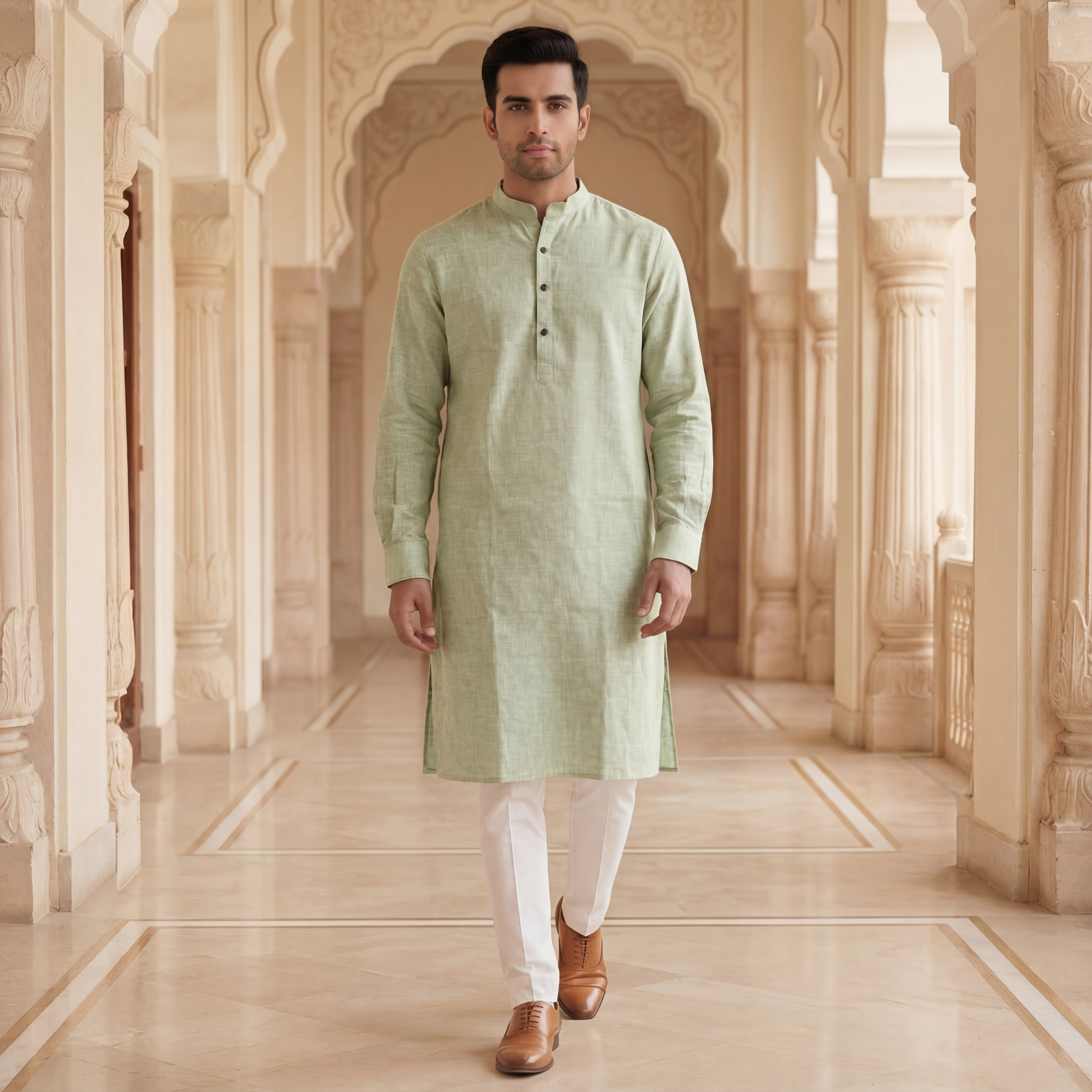 Soft Green - Men's Long Kurta