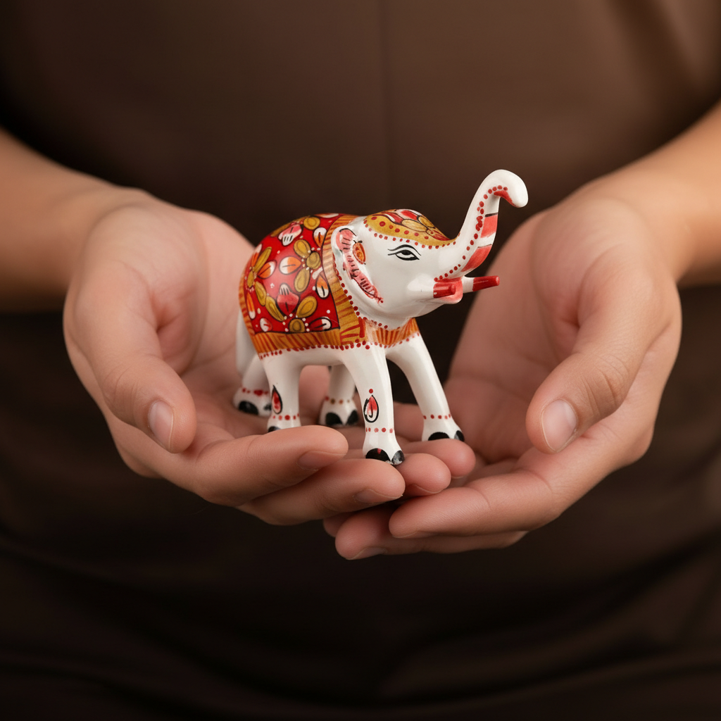 Hand Painted Decorative Elephant (Small) 3