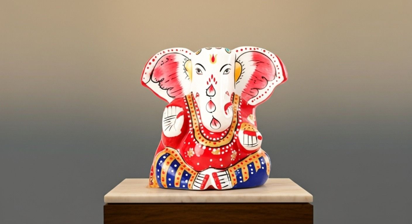 Hand Painted Rajasthani Lord Ganesha Idol