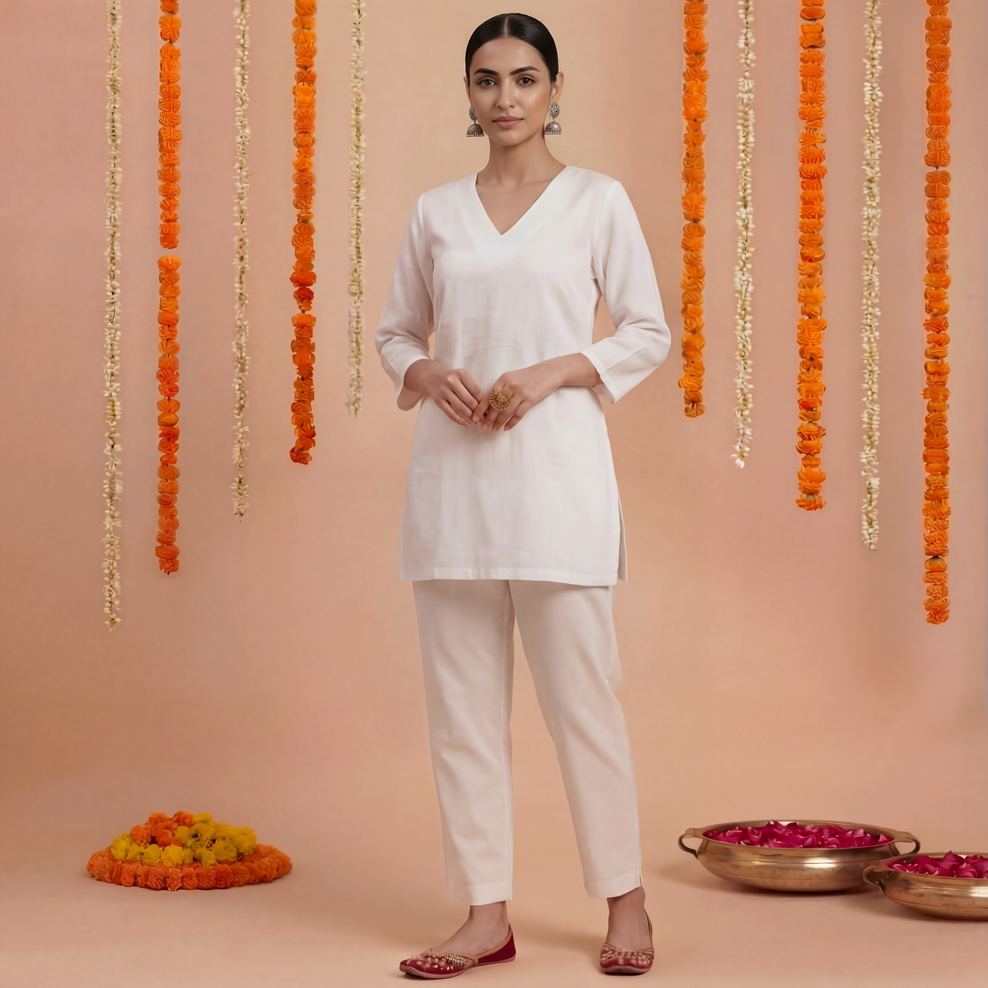 Pure White - Women's Short Kurta 