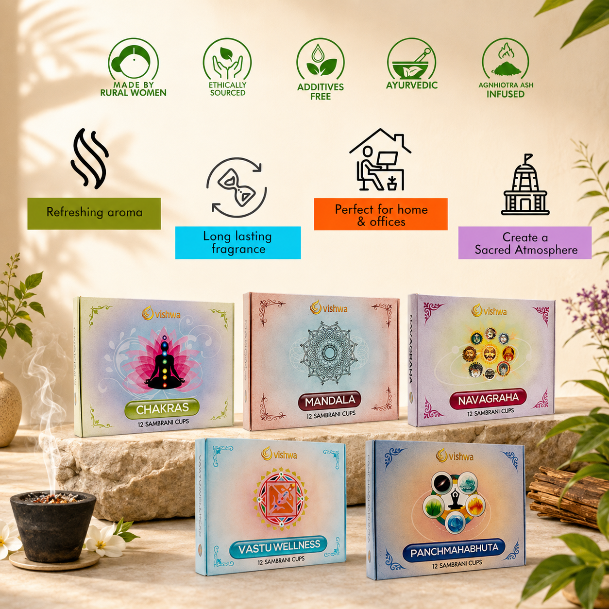 Assorted Sambrani Cups Bundle (all 5) 5