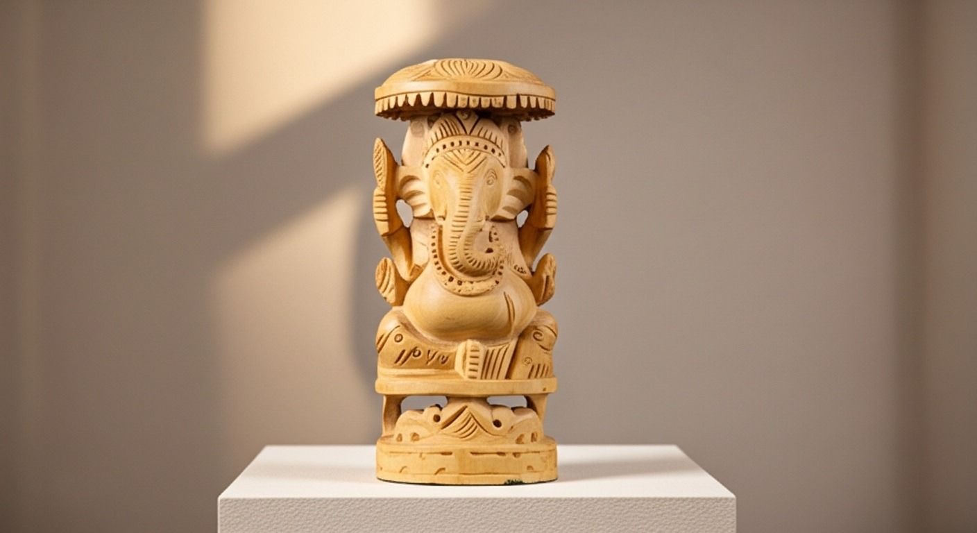 Handicrafterd Wooden Lord Ganesha Idol