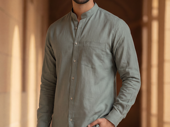 Men's Shirt- Pistachio Green  3