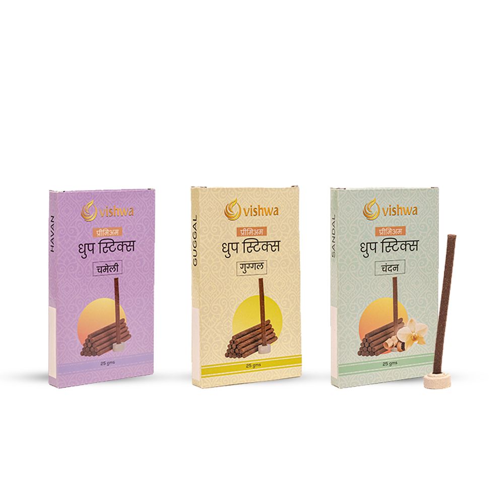 Dhoop Sticks Bundle - Prayer - ( Guggal + Sandal + Havan ) 4