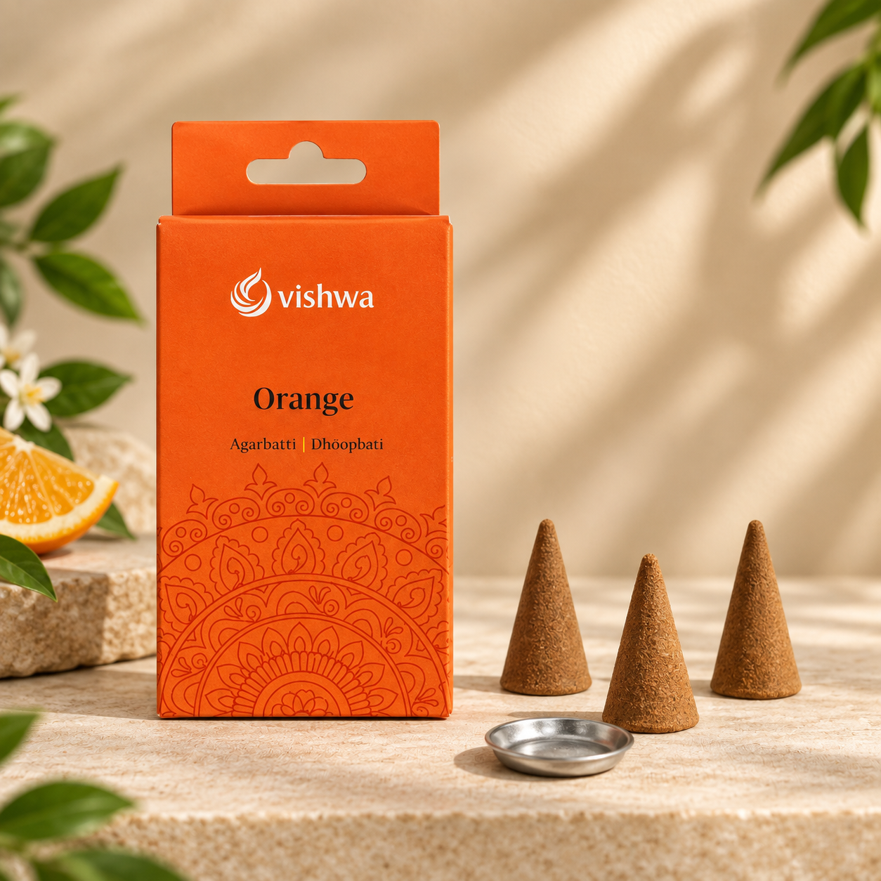 Mandala Incense Cones - Orange