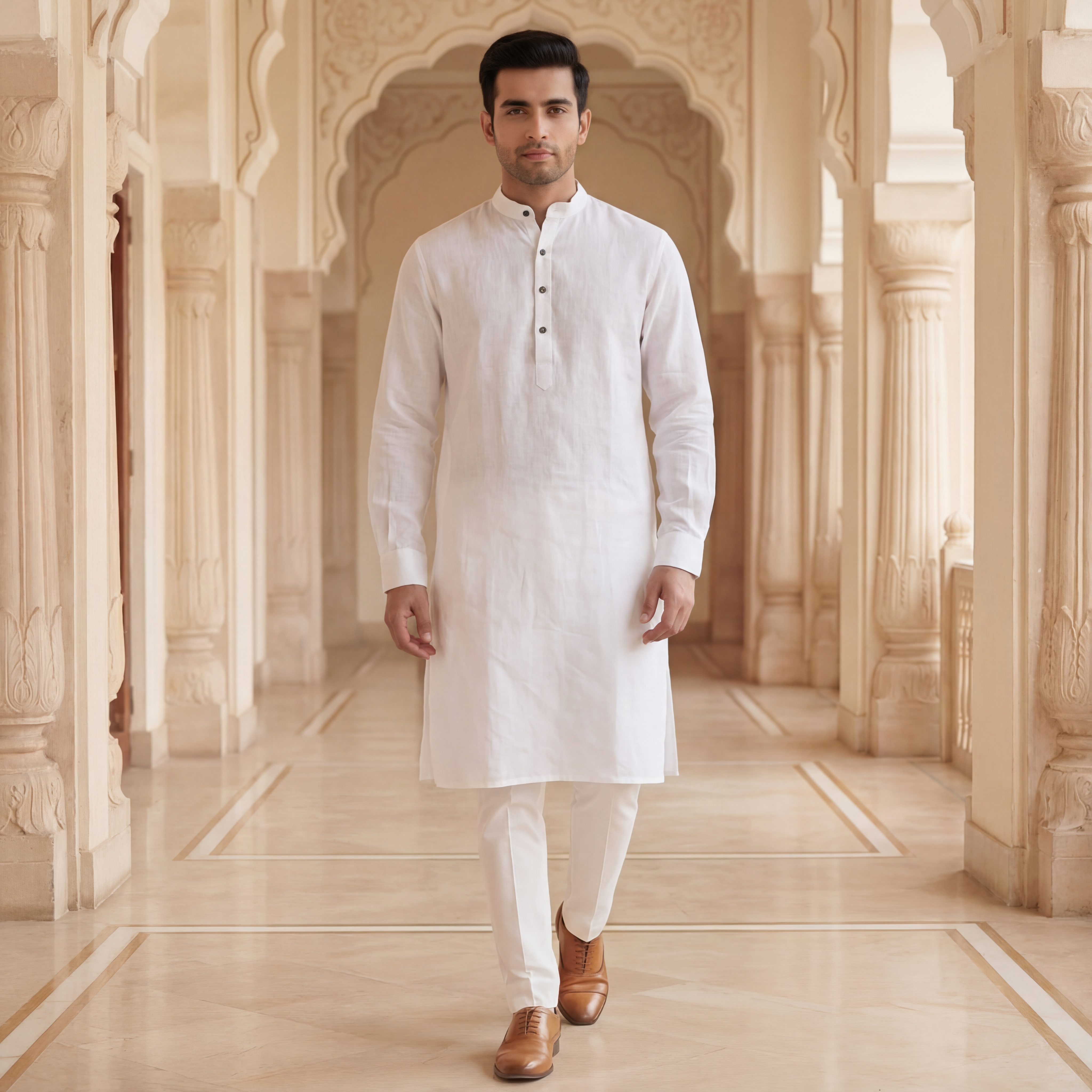Pure White - Men's Long Kurta