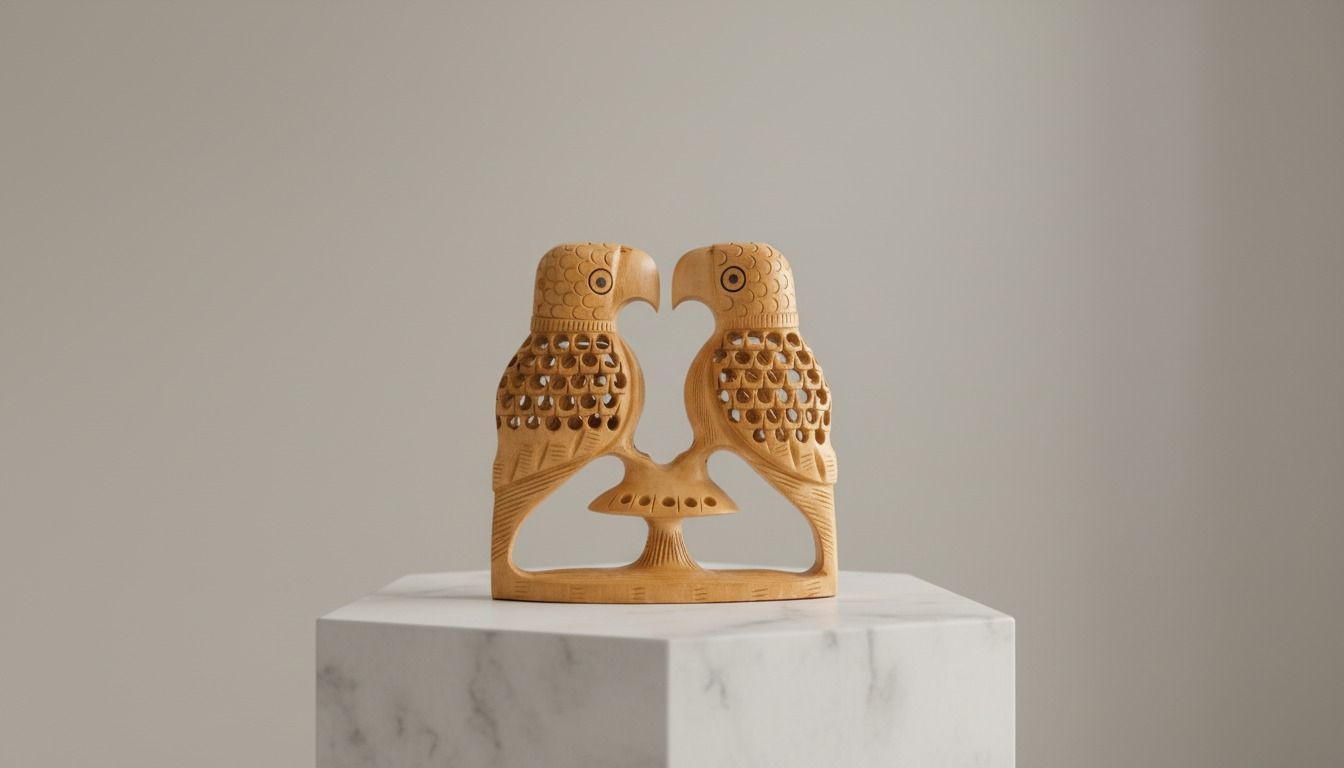 Handcrafted Wooden Love Birds - Decorative Art 4