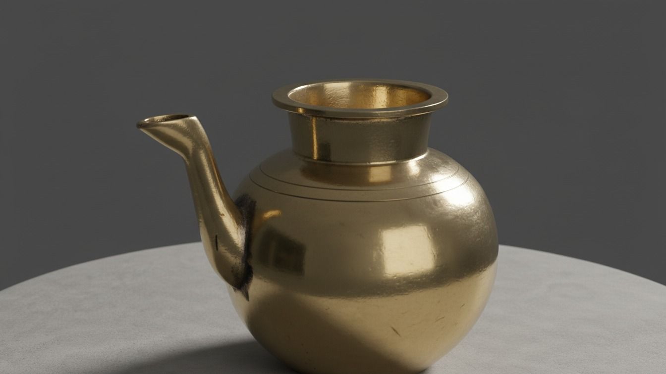 Traditional Brass Lota with Spout (Pooja Achaman Pot) 5