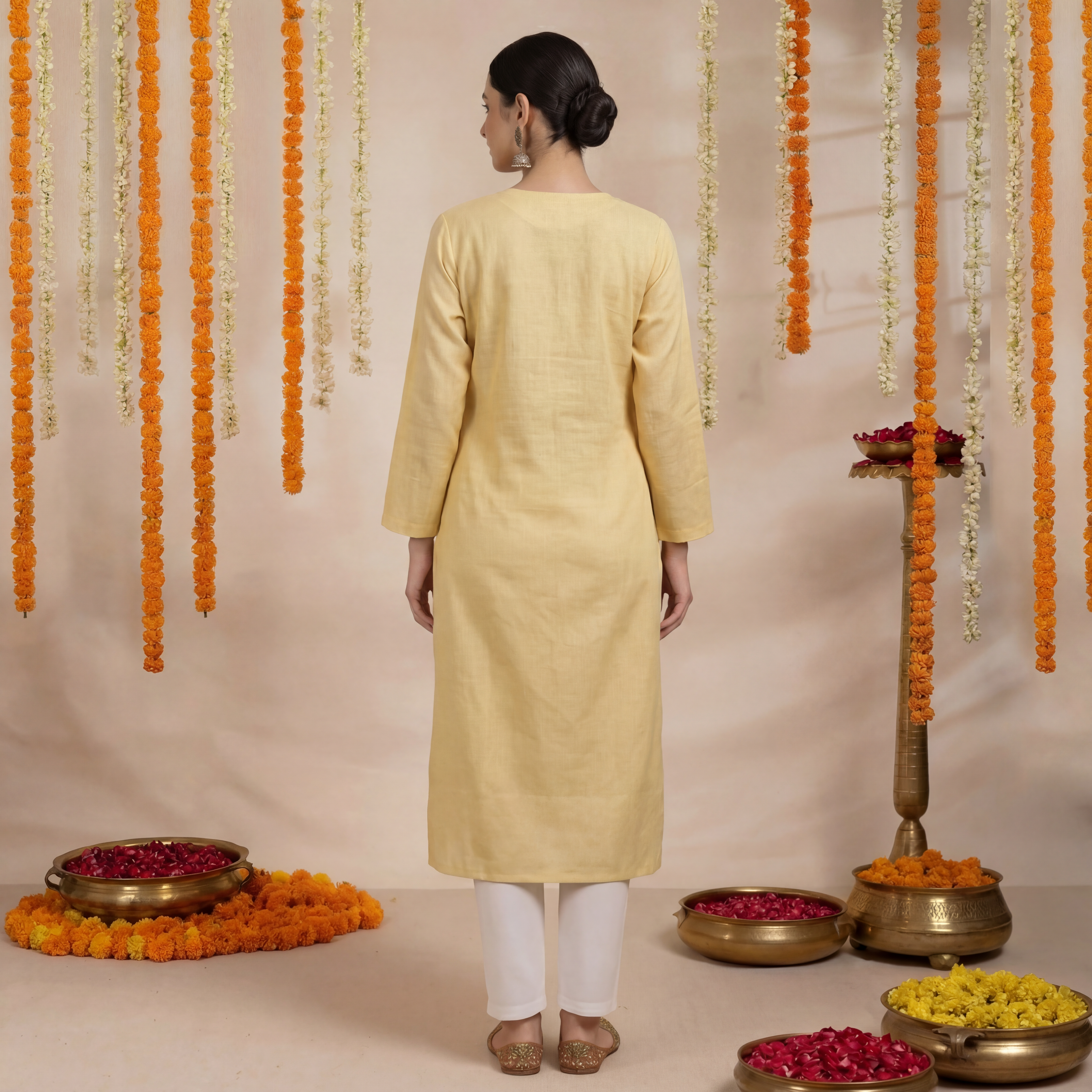  Yellow Tan - Women's Long Kurta  5