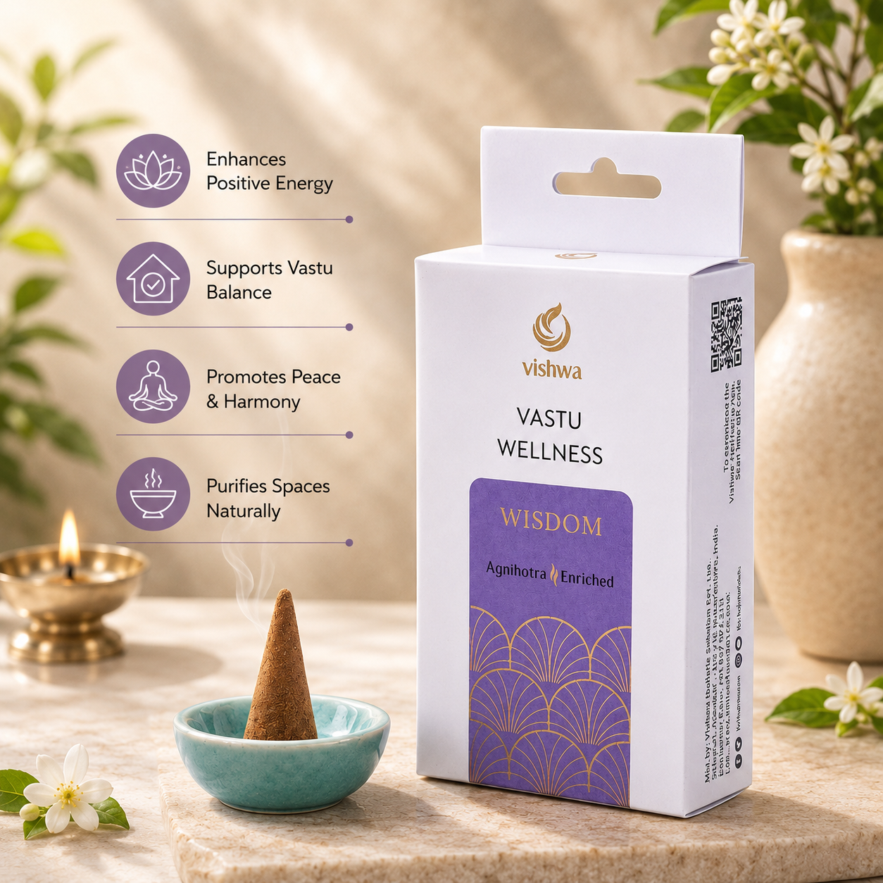 Vastu Wellness Incense Cones - Wisdom 3