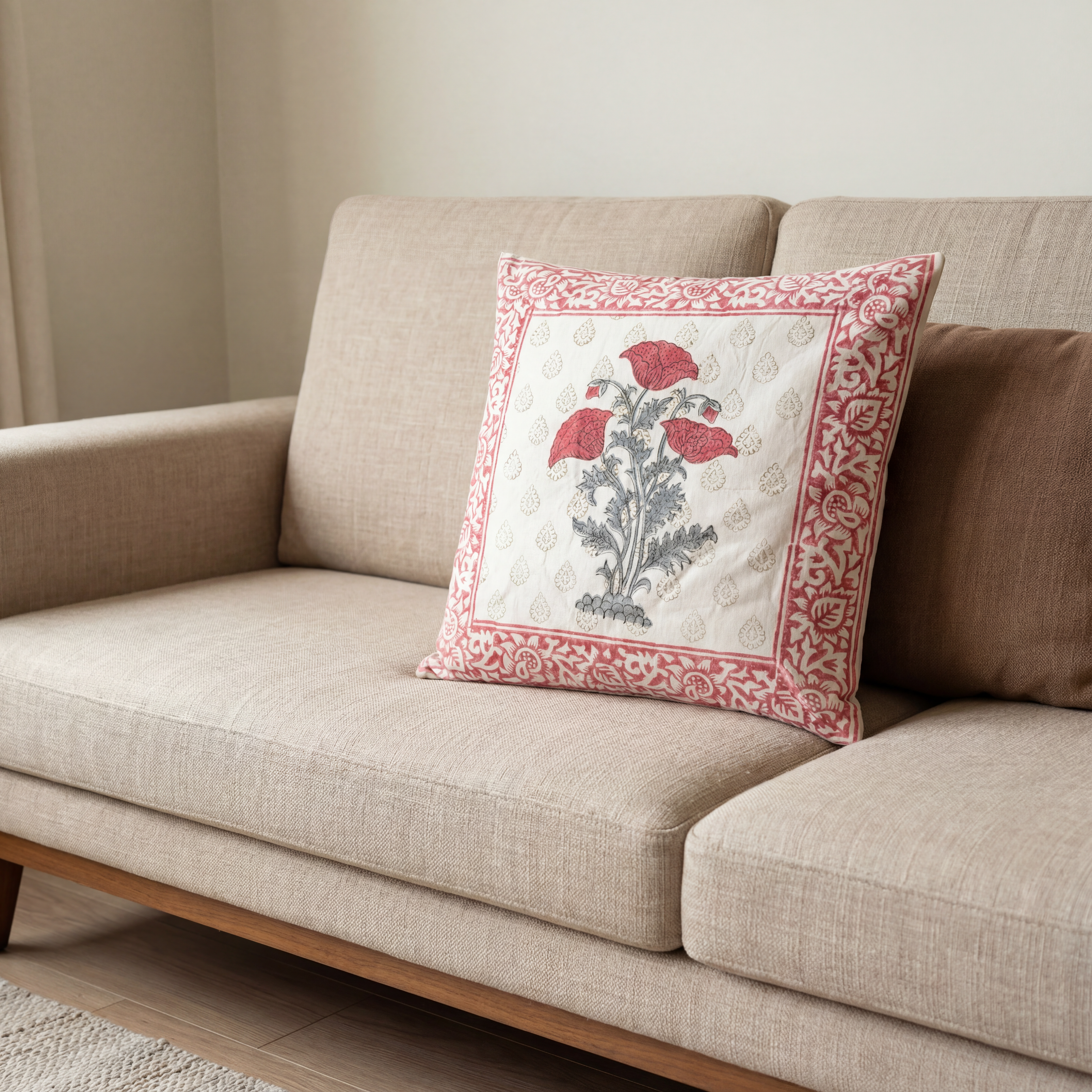 Royal Bloom Embroidered Cushion Cover 5