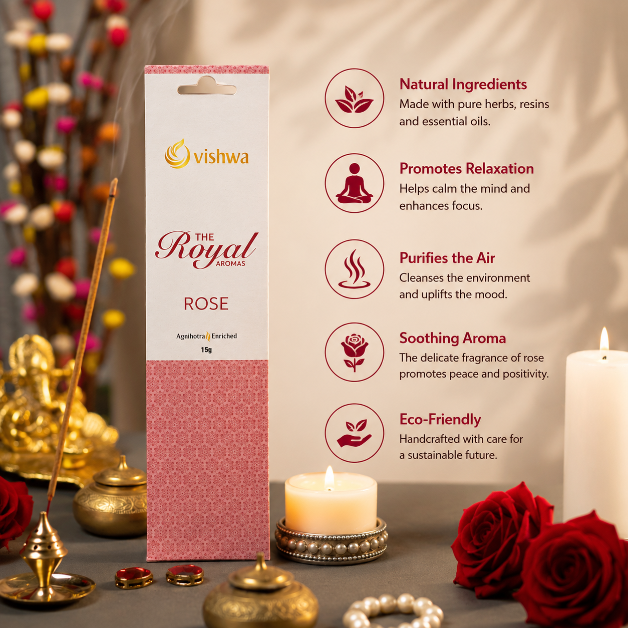 Royal Aromas Incense Sticks - Rose 3