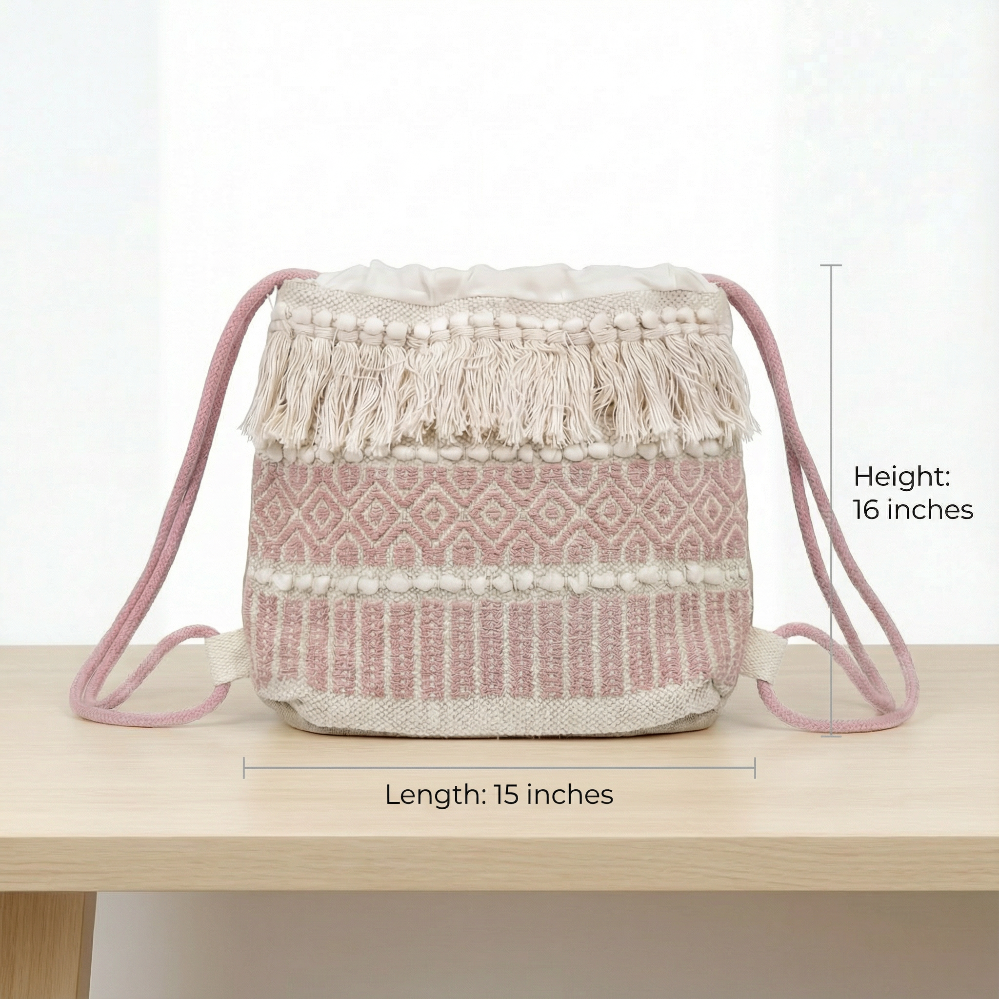 Blush Boho Fringe Backpack 2