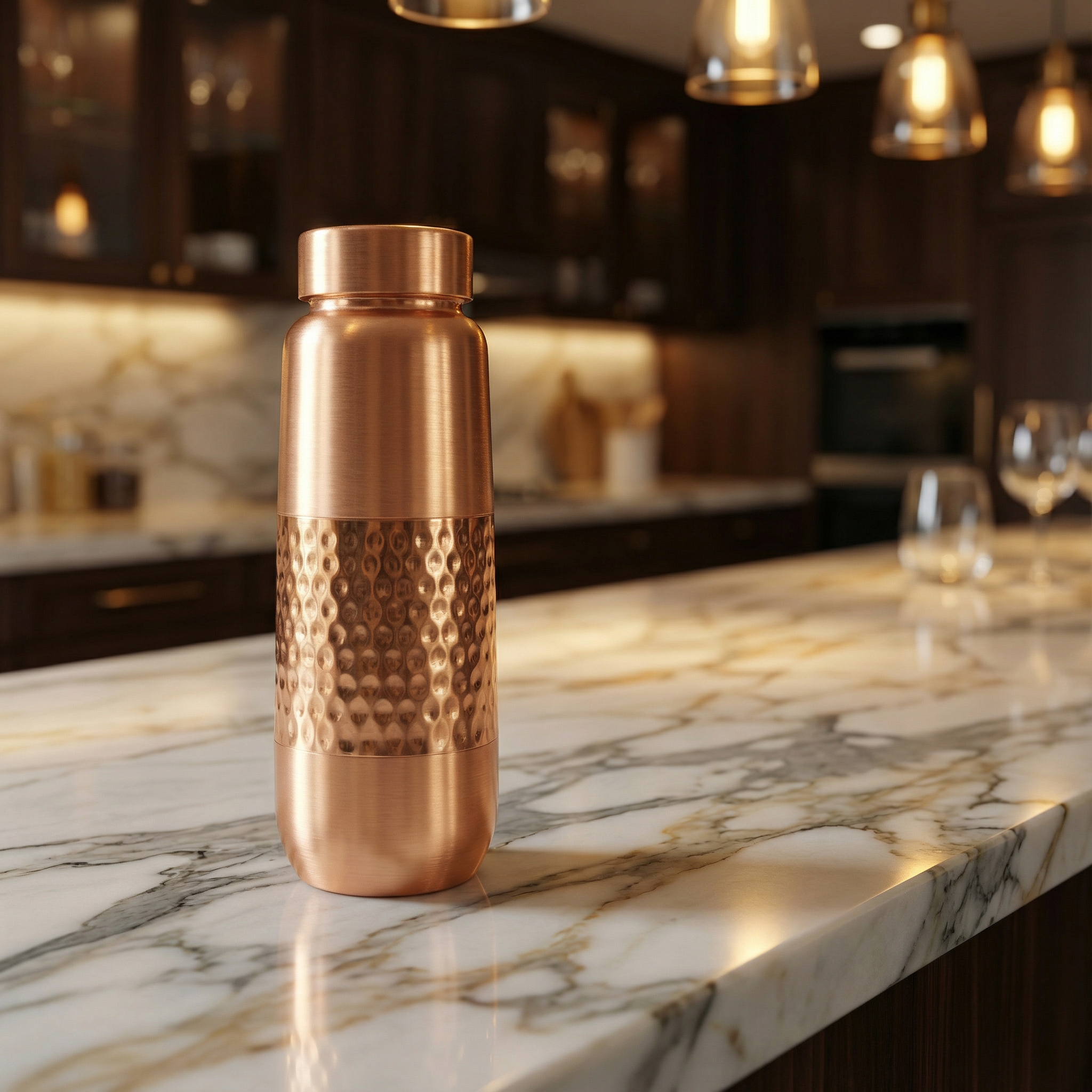 Hammered Copper Water Bottle 4