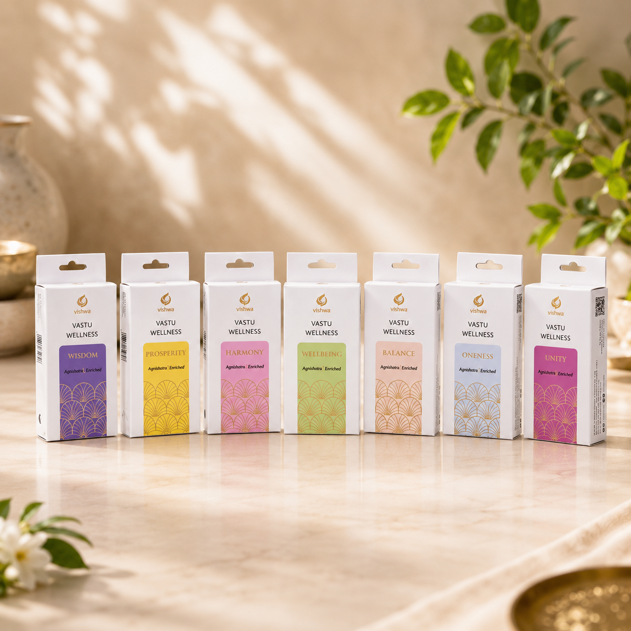 Vastu Wellness Incense Cones Bundle (Balance + Glory + Harmony + Oneness + Prosperity + Wellbeing + Wisdom)