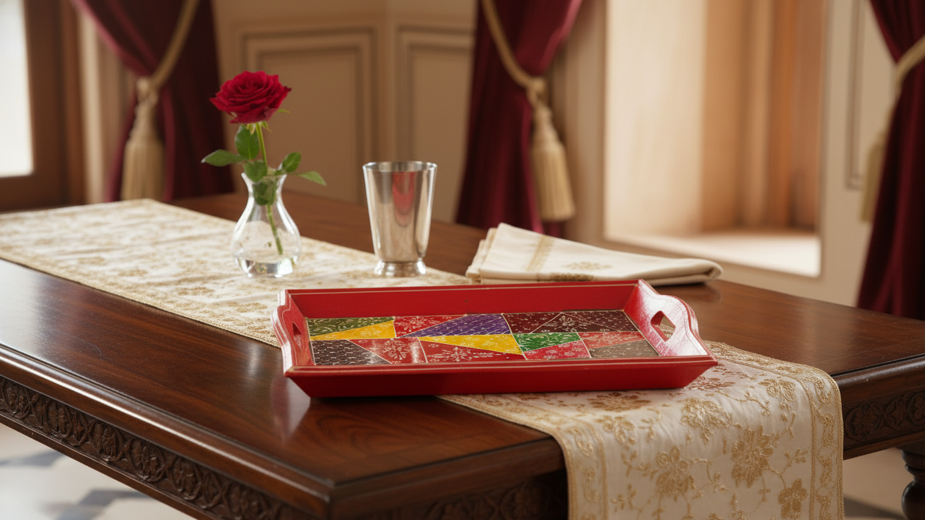 Rangriti – Hand-Painted  Wooden Serving Tray 2