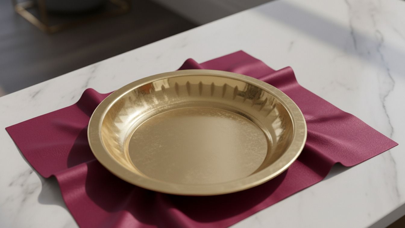 Traditional Brass Pooja Bowl (Panchpatra / Aarti Plate)