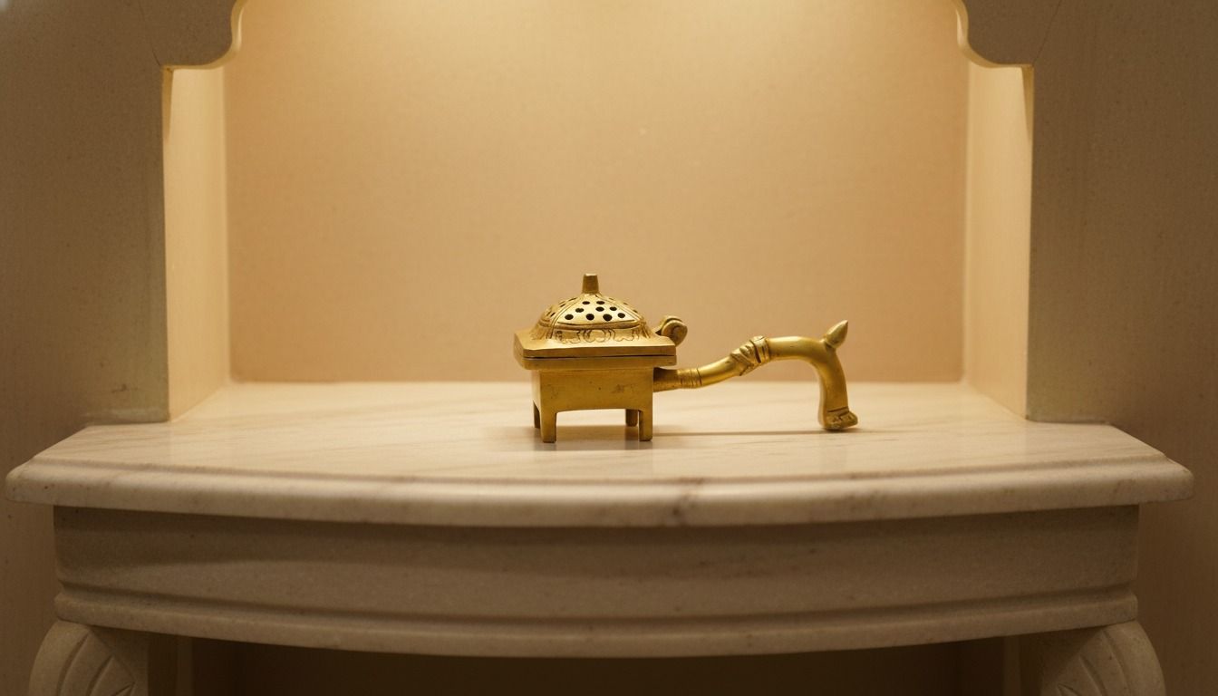 Brass Dhoop Dani (Incense Burner) with Handle 2