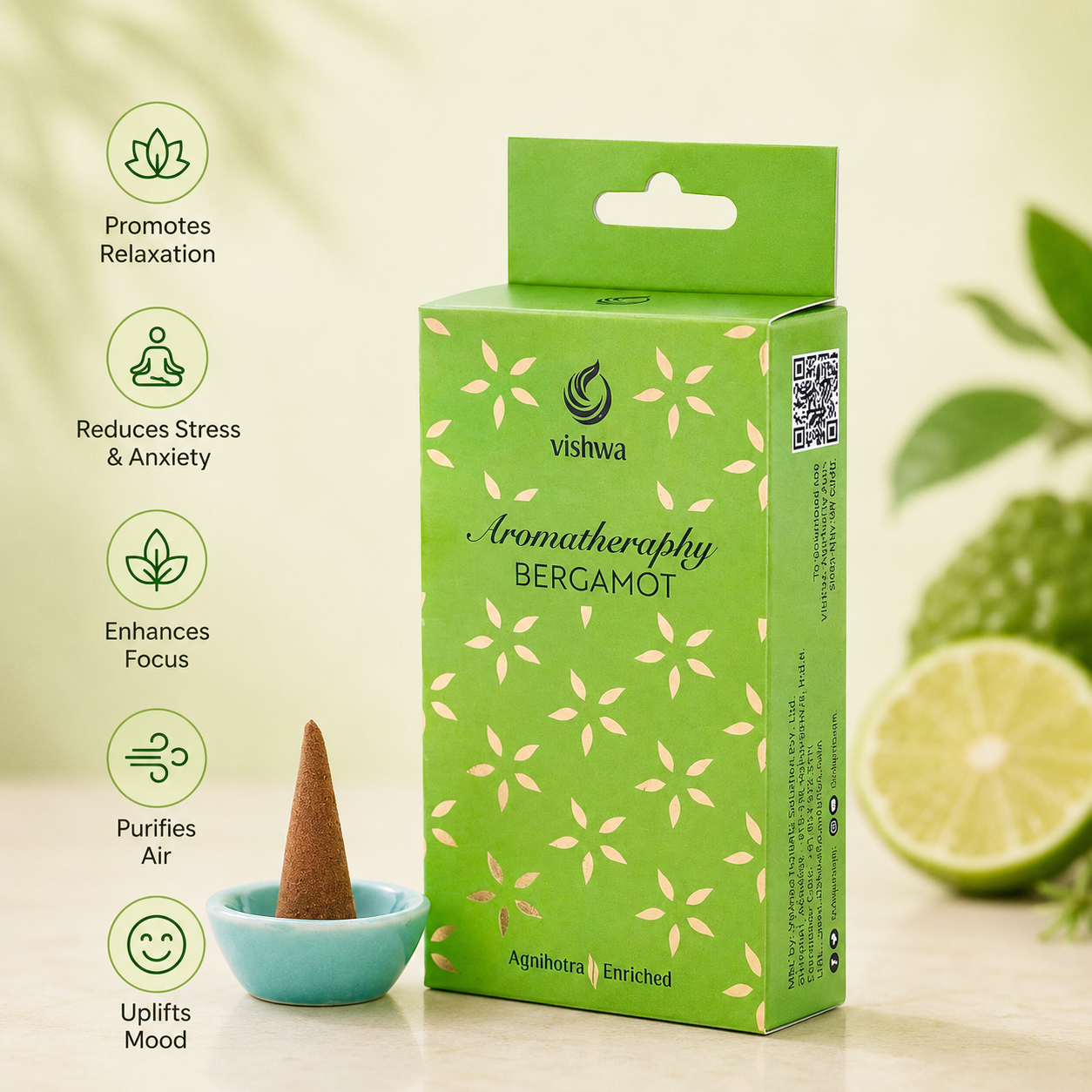 Aromatherapy Incense Cones - Bergamot 4
