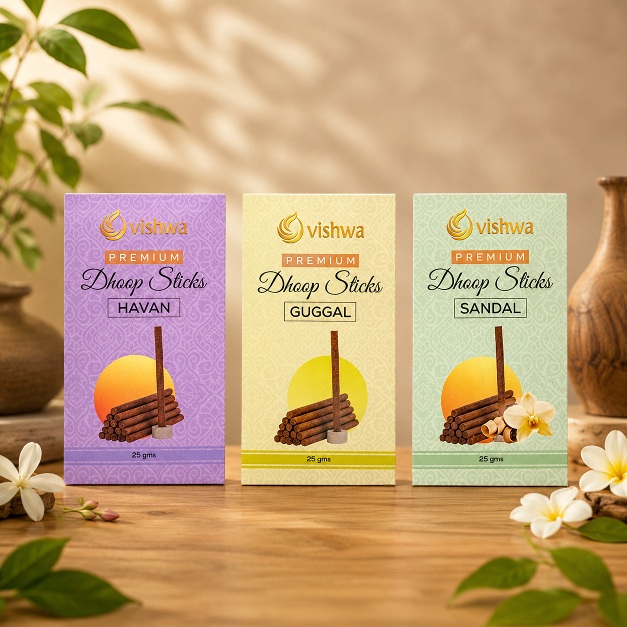 Dhoop Sticks Bundle - Prayer - ( Guggal + Sandal + Havan ) 2