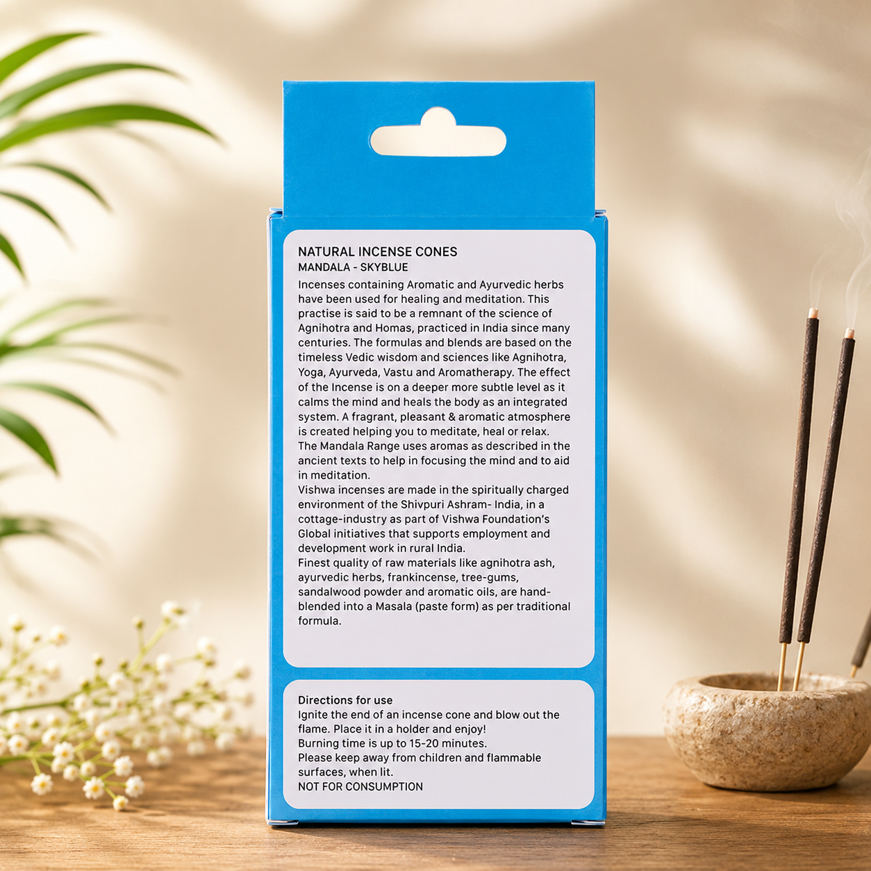 Mandala Incense Cones - Sky Blue 2