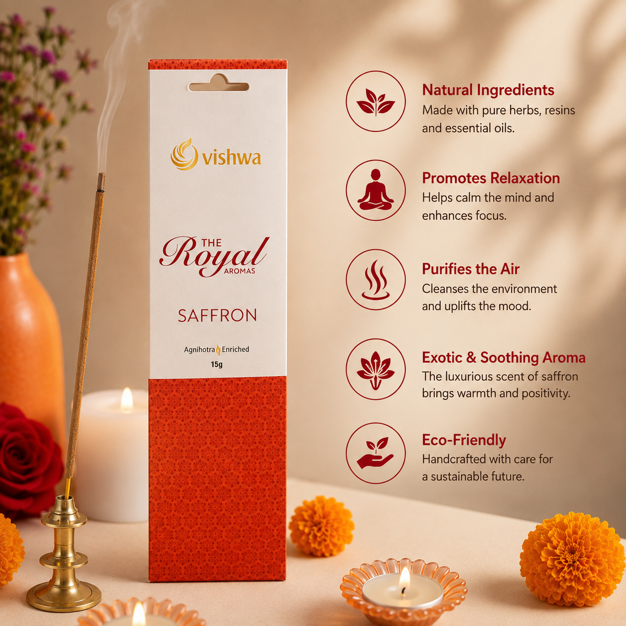 Royal Aromas Incense Sticks - Saffron 3