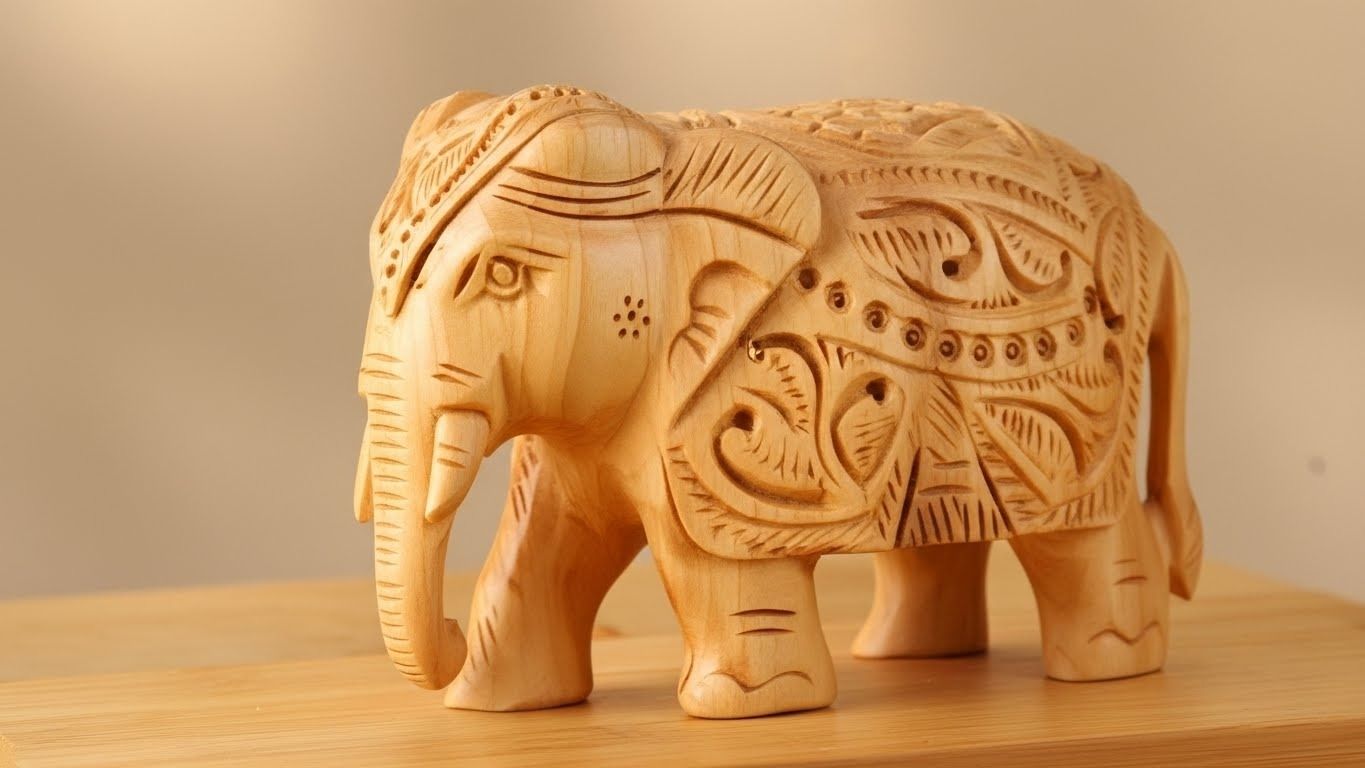 Handcrafted Wooden Elephant Keychain – Rajasthani Miniature Art