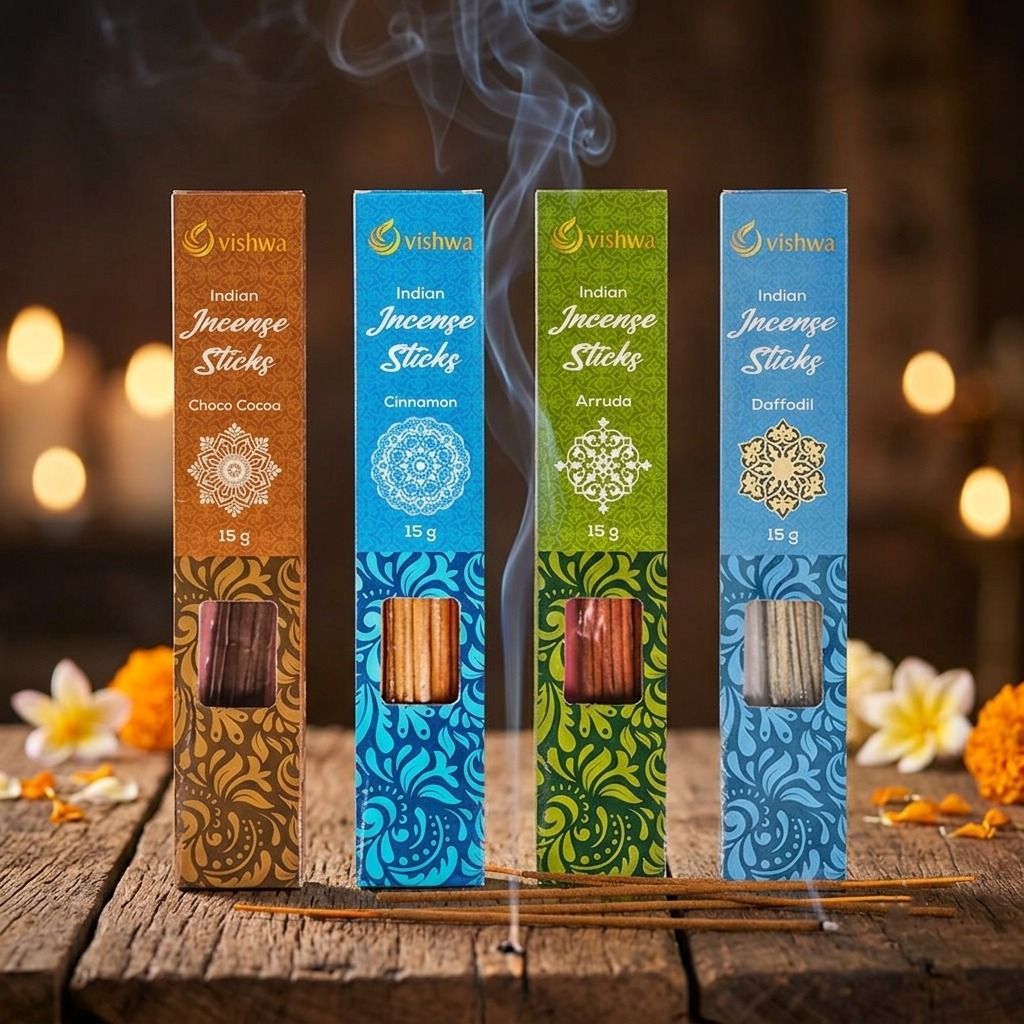 Incense Sticks Bundle - Exotic - ( Choco Cocoa + Cinnamon + Daffodil + Arruda )