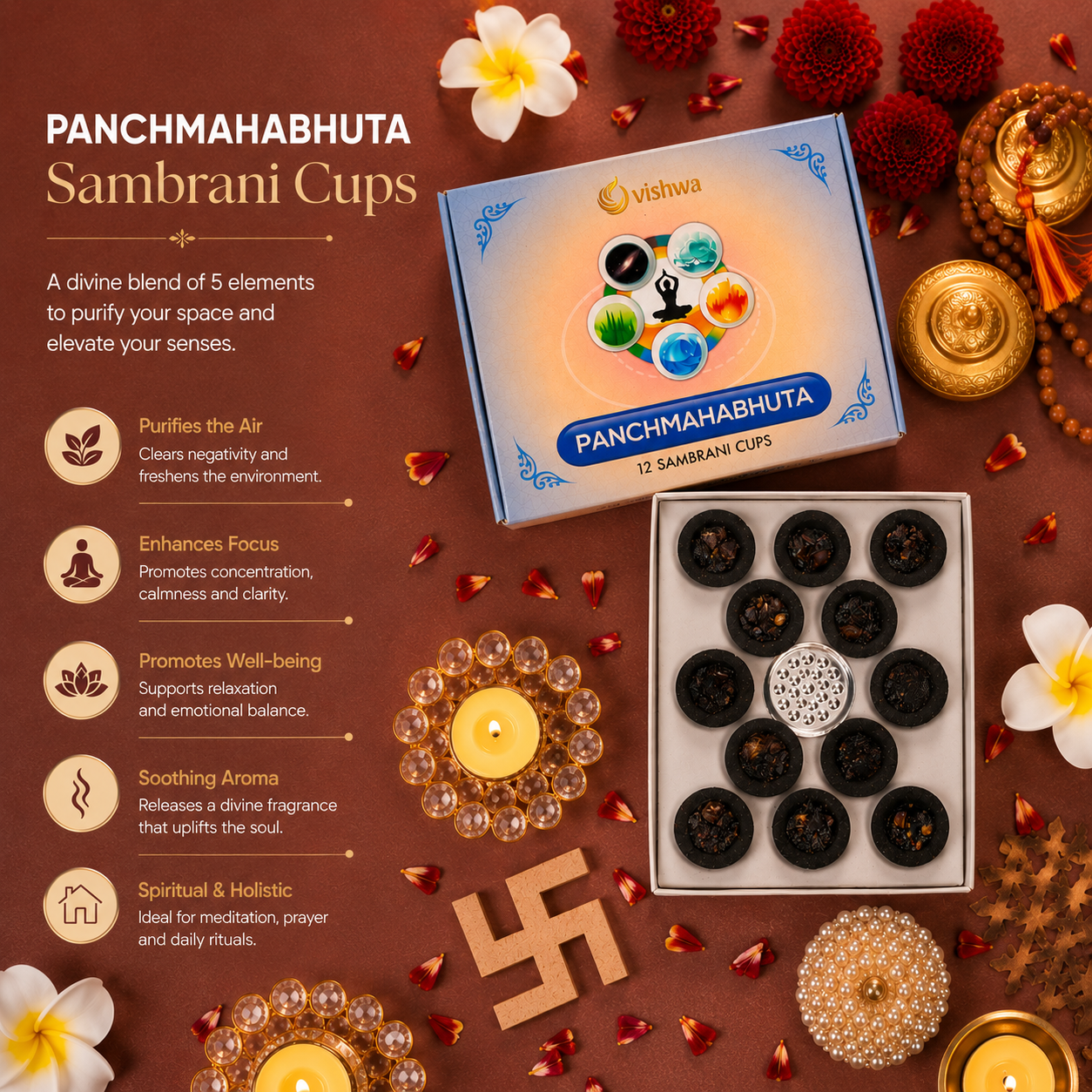 Sambrani Havan Cups- Panchamahabhuta 5