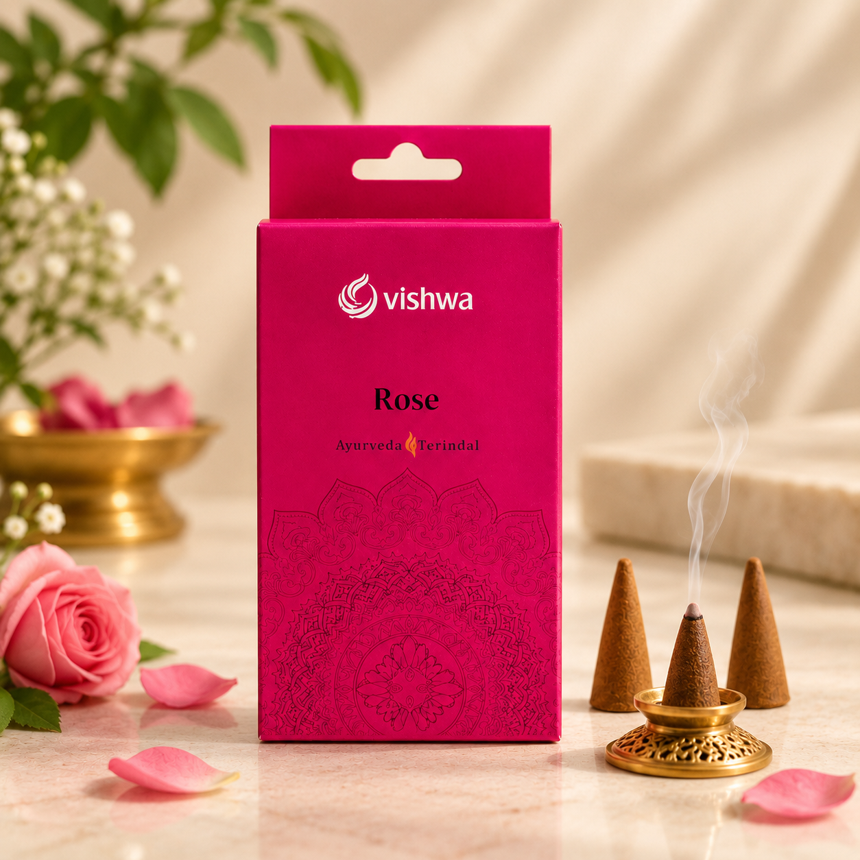 Mandala Incense Cone - Rose