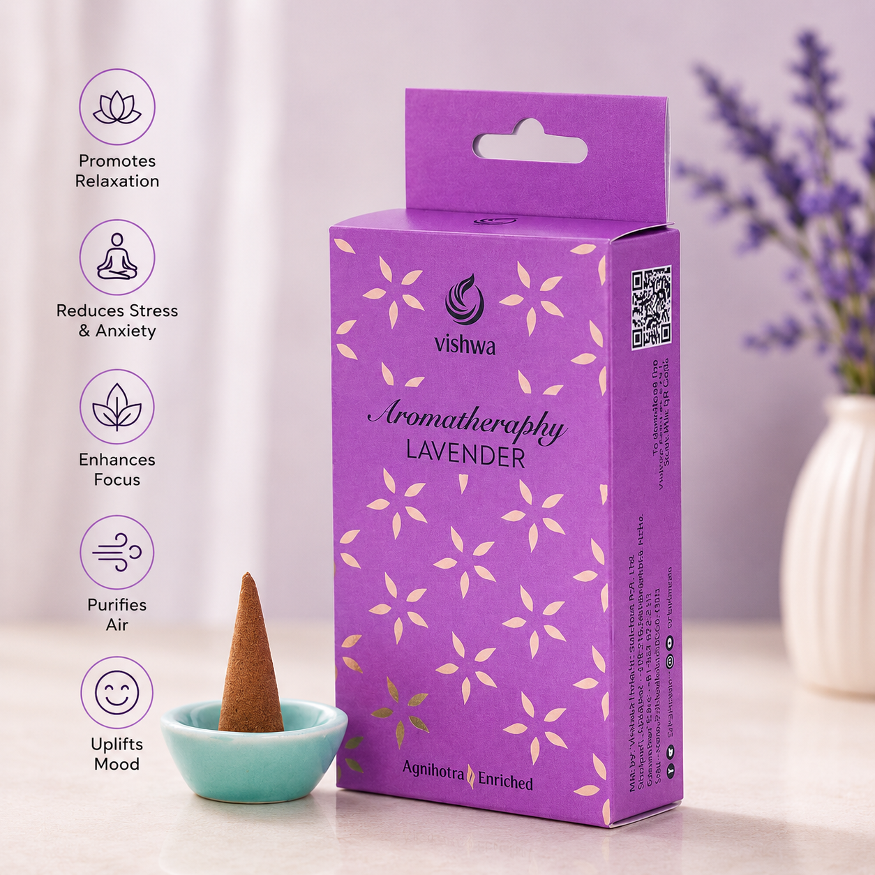 Aromatherapy Incense Cones - Lavender  4