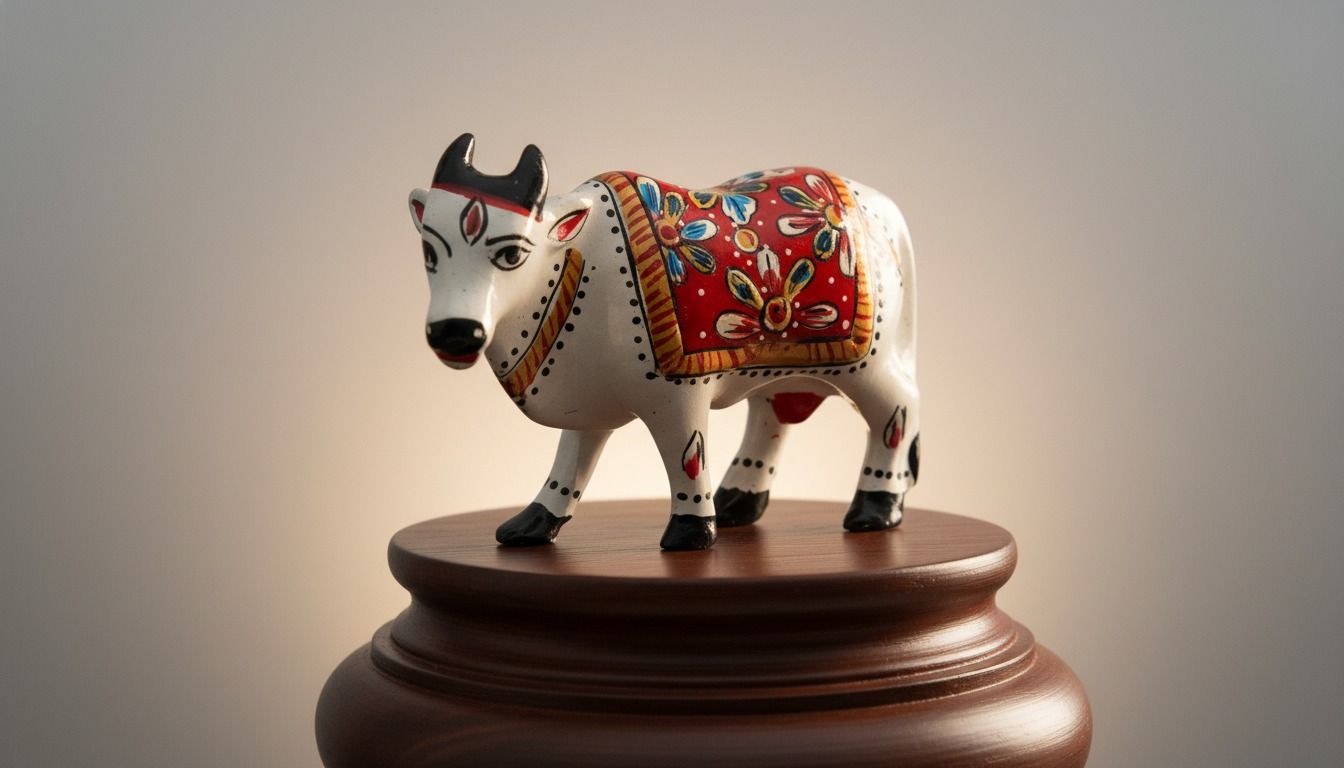 Hand-Painted Kamdhenu Cow Pair 5