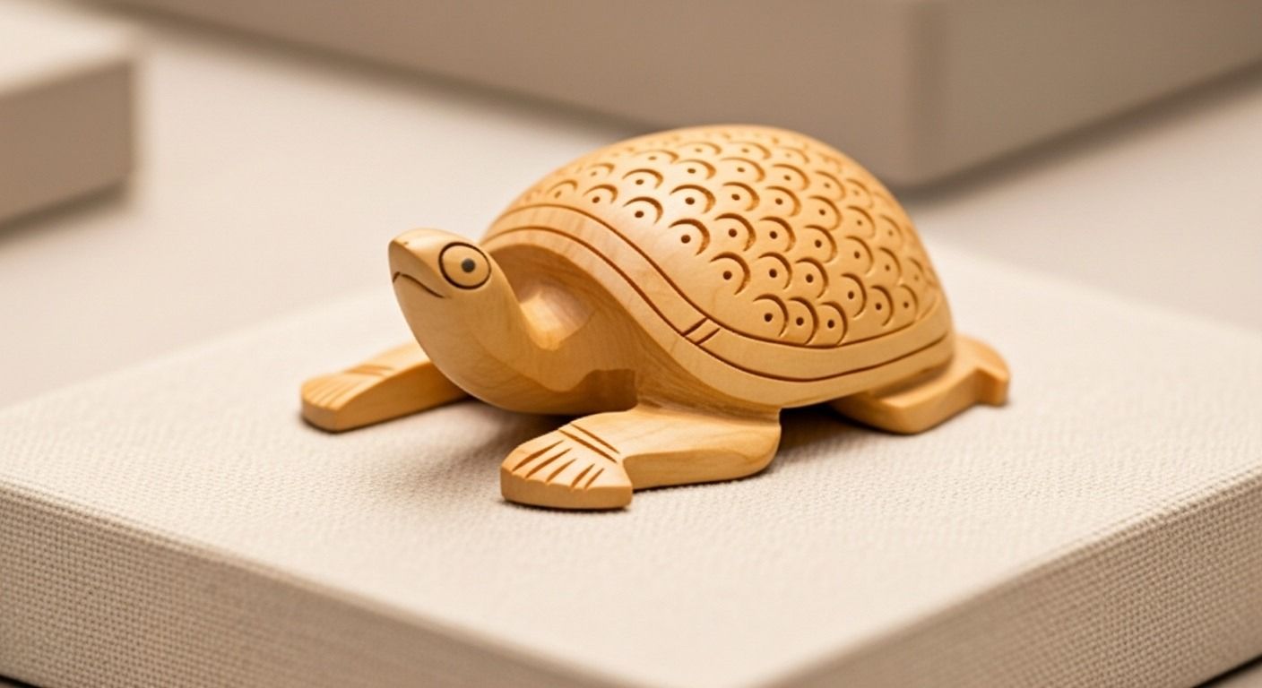 Handcrafted Wooden Tortoise  4