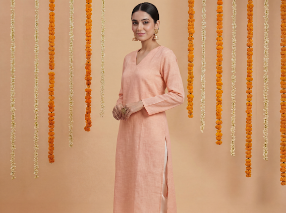 lilac Rose Women's Long Kurta