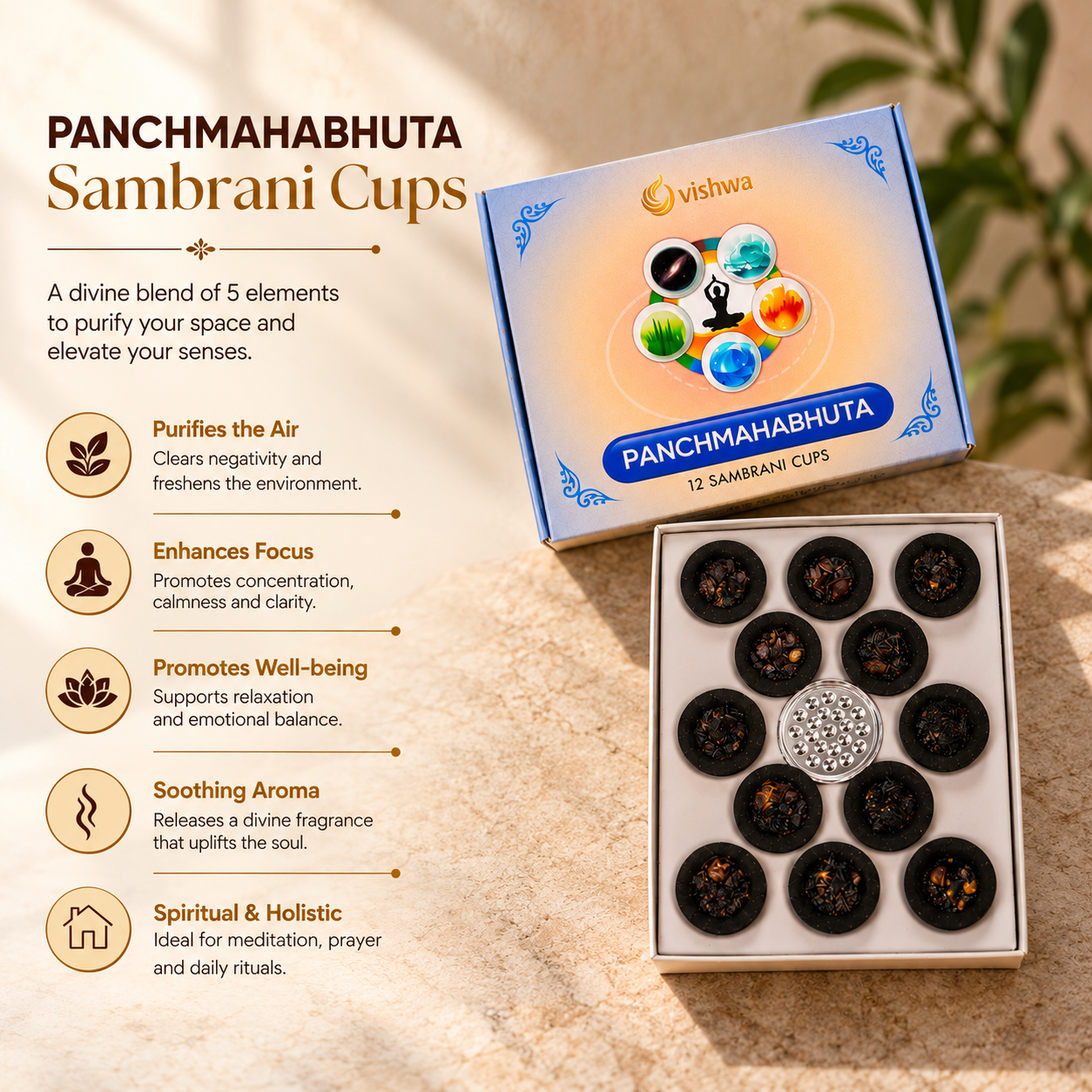 Sambrani Havan Cups- Panchamahabhuta 4