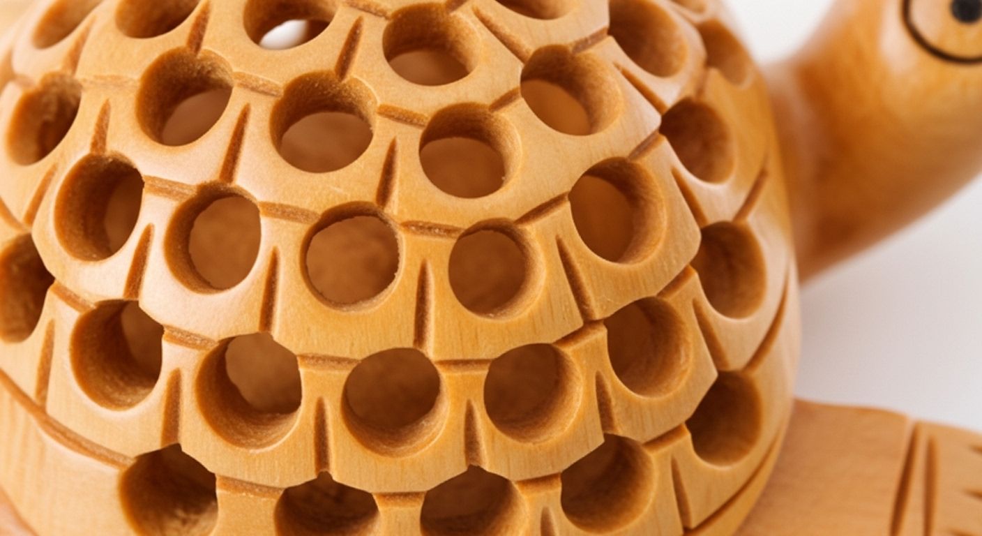 Handcrafted Wooden Tortoise  (Set Of Five) 4